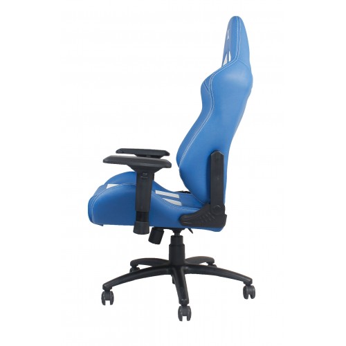 RapidX Finish Line Series Gaming Chair - White on Blue