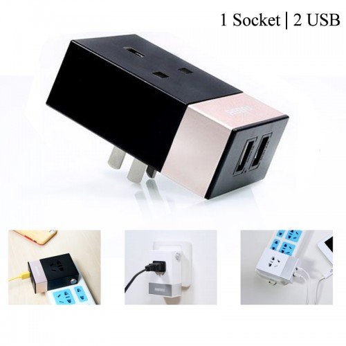 REMAX 2 USB & 1 Socket Charging Adap...