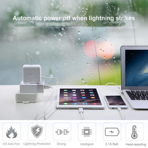 REMAX 2 USB & 1 Socket Charging Adapter For All Smart phones & Tablets