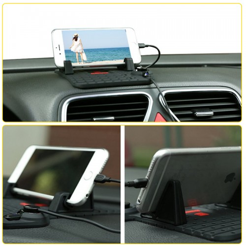 REMAX Flexible Car Charger Holder with 2 in 1 Connector for iOS & Android