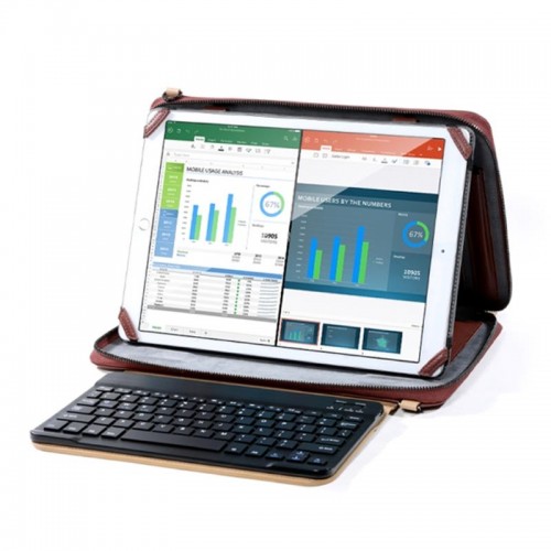 Remax Multi-Angle Wireless Bluetooth Keyboard  Bag for iPad Pro 12.9" - Blue