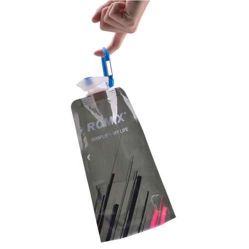 ROMIX 0.7Ltr Foldable Sports Water Bottle - Black ROMIX 0.7Ltr Foldable Sports Water Bottle - Black