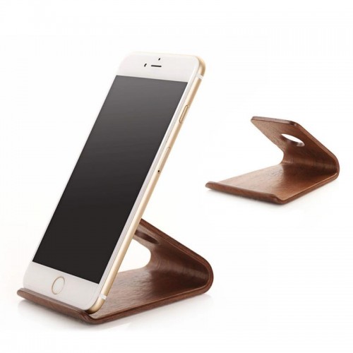SAMDI Wooden Stand For All Smart Phones - Wallnut Wood 