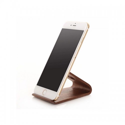 SAMDI Wooden Stand For All Smart Phones - Wallnut Wood 