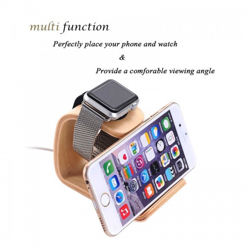 Samdi Wooden Stand For Apple Watch & Mobiles