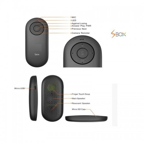 SBox Portable Mini Bluetooth Speaker+Selfie Shutter(iOS&Andriod)+Micro SD Player+FM Radio -  Purple