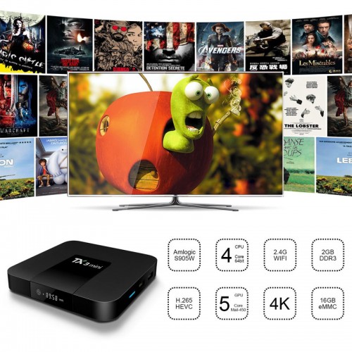 TX3 Mini Android 11 Amlogic S905W2 2.4G/5G Dual Wifi 4K Smart TV Box - 2GB RAM and 16GB HDD