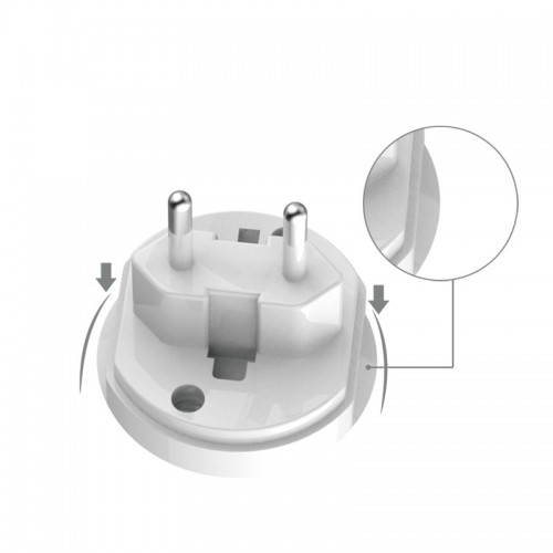USAMS 3 in 1 Multiple Plug Travel Adapter - White
