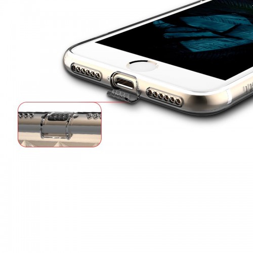 USAMS Unique Design Gelin Series Luxury Transparent TPU Case with Kickstand For iPhone 7 Plus / 8 Plus - Gold