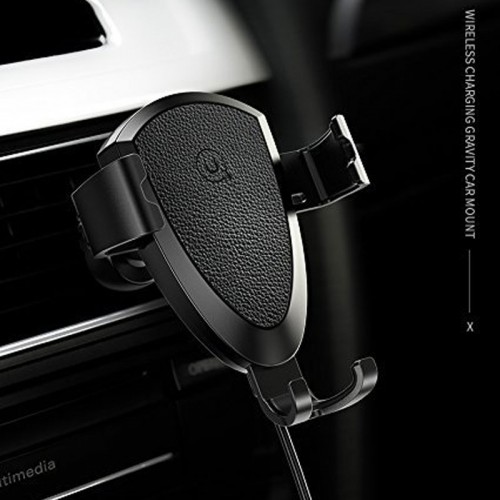 USAMS Wireless Charger Car Air Vent Qi Wireless Car Charger For iPhone X , iPhone 8 , S9 , Note 8  