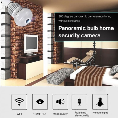 VR Cloud Camera WI-FI Globe Panoramic Light Bulb