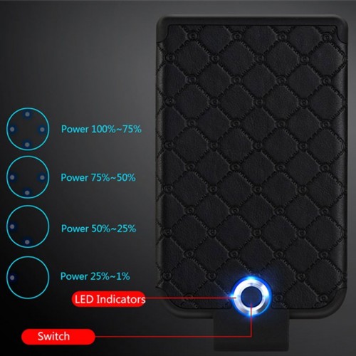 WUW Portable 3600 MAh Power Bank For IOS Devices - Black