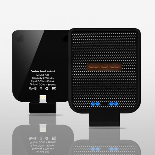WUW Portable 2200 mAh Power Bank For IOS Devices - Black