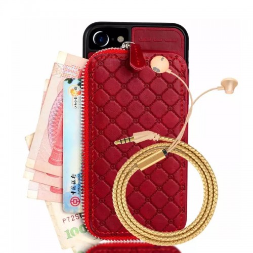 WUW Special Design Leather Wallet Case For iPhone 7 Plus / 8 Plus  - Black