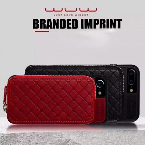WUW Special Design Leather Wallet Case For iPhone 7 Plus / 8 Plus  - Black