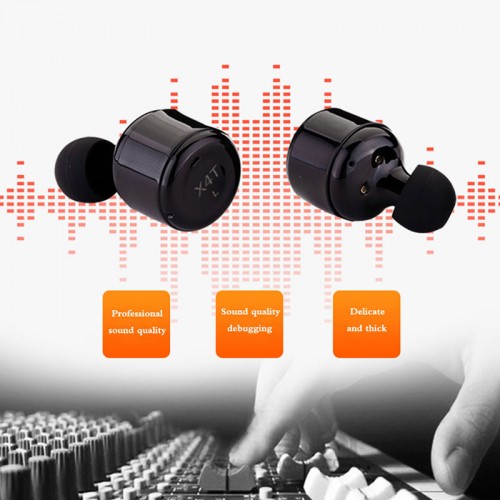 X4T TWS Wireless Earphone with Wireless Charger and Power Bank - Black
