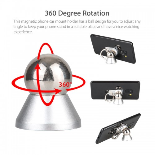 2 in 1 Ring Holder Grip Magnetic Car Dash Mount Dock