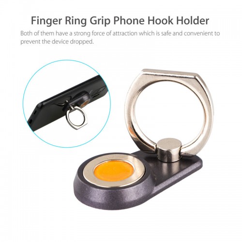 2 in 1 Ring Holder Grip Magnetic Car Dash Mount Dock