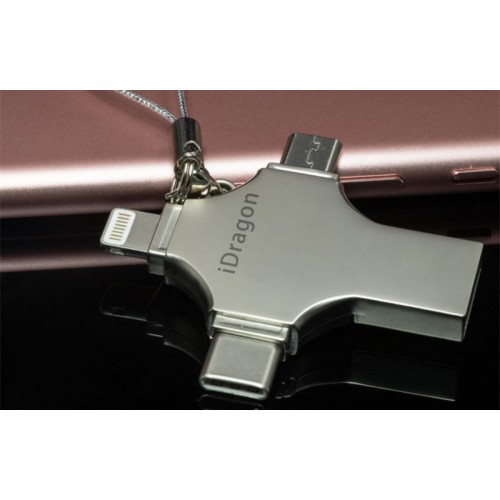 iDragon 4 in 1 TF Card Reader for iPhone/iPad/Android/Type-C Devices