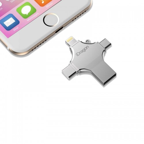 iDragon 4 in 1 TF Card Reader for iPhone/iPad/Android/Type-C Devices