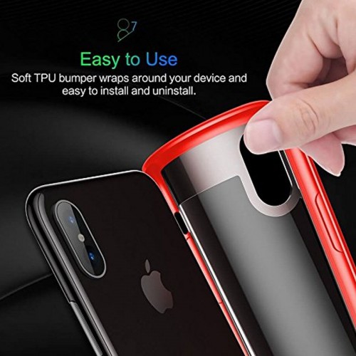 ROCK Clearity Series TPU Case For iPhone X - Red