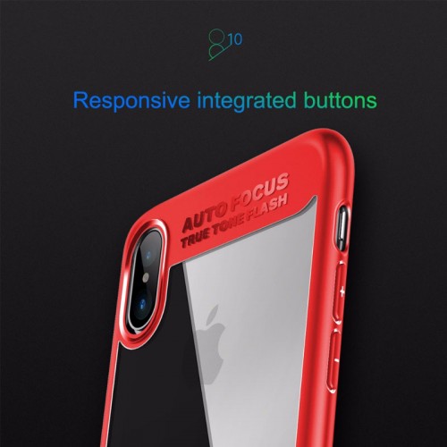 ROCK Clearity Series TPU Case For iPhone X - Red