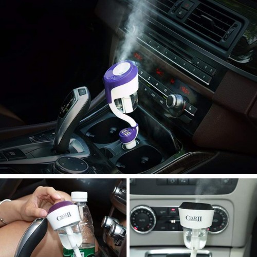 NANUM 2 Car humidifier with 2 USB Car Charger - Purple