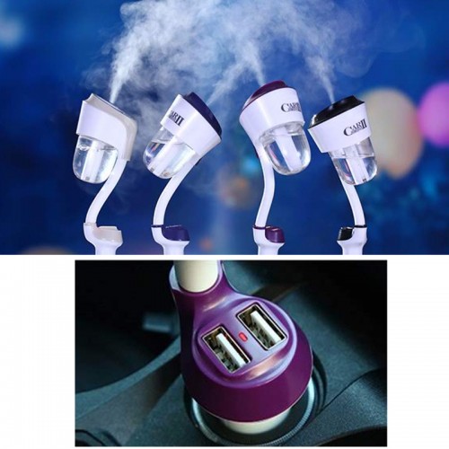 NANUM 2 Car humidifier with 2 USB Car Charger - Purple
