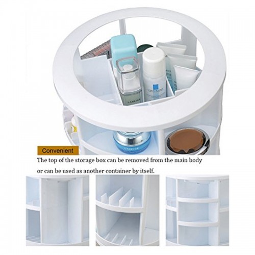 Cosmake Carousel 360 Degree Rotating Cosmetic Makeup Organizer - White