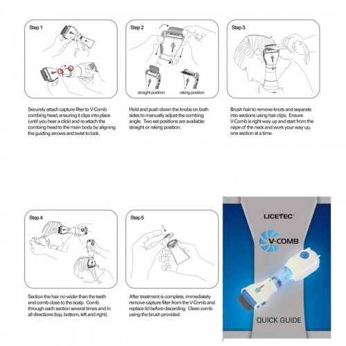 V-COMB HEAD LICE COMB
