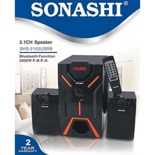 SONASHI 2.1 Channel Multimedia Bluetooth Speakers SHS 2102 USRB