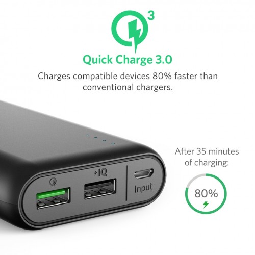 Anker PowerCore 20000mAh iQ & QC3.0 Black [18 Month Warranty]