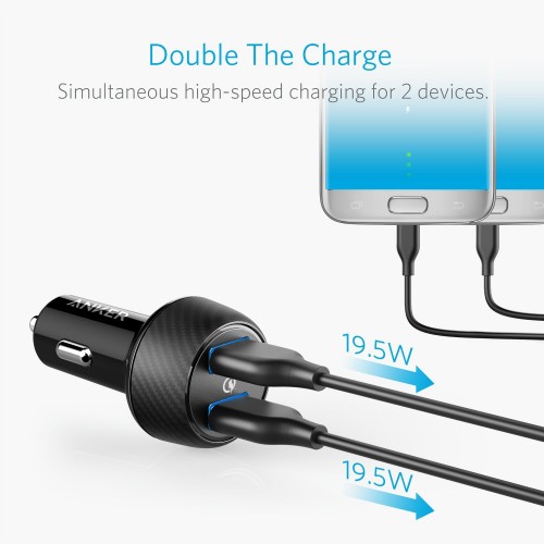 Anker PowerDrive Speed 2 (Dual QC 3.0) Black