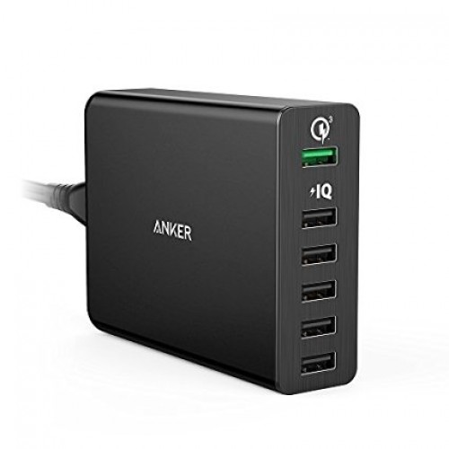Anker PowerPort+6 iQ & QC 3.0 - Blac...