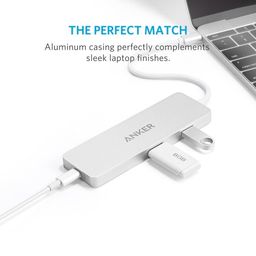 Anker Premium USB-C Hub with HDMI and Power Delivery - Silver