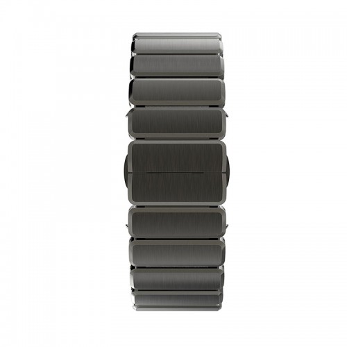 Stainless Steel Link Bracelet Metal Double Button Folding Clasp Band For 42 MM Apple Watch - Gray