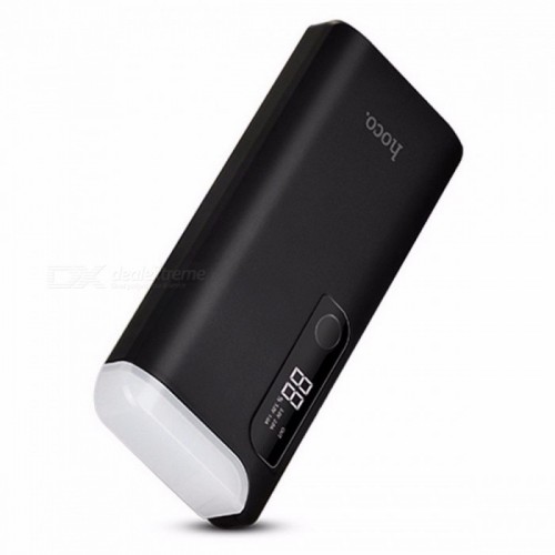 HOCO B27 15000mAh Dual USB Ports Universal External Power Bank with LED Light - Mint Blue