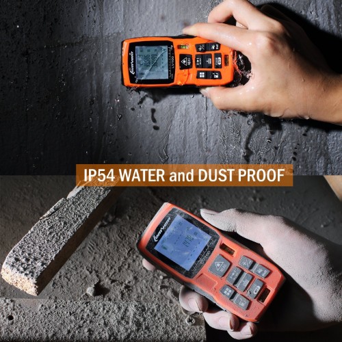 Lomvum Distance Measuring Laser Scale with 2 Bubble Levels and Backlit LCD Display
