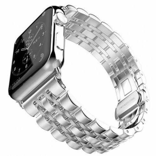 Modern Stainless Steel Link Band with Bu...
