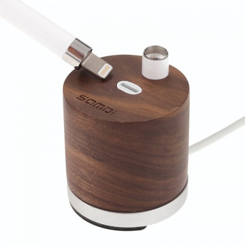SAMDI Natural Wood Charging Dock Holder for Apple Pencil - Walnut