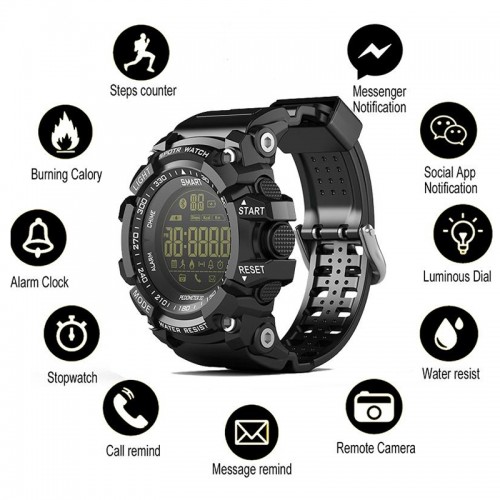 Bluetooth Water Resistance Sports Smartwatch - Red