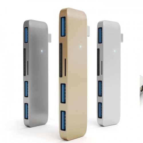 USB Type-C 5 in 1 Hub with 3 USB SD Memory Card Reader & Micro Memory Card Reader for MacBook