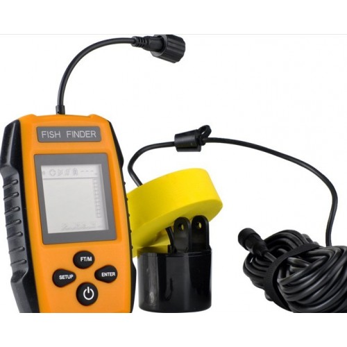 Portable Fish Finder Alarm Sensor Transducer with LCD Display Depth range - 0.7m-100m 
