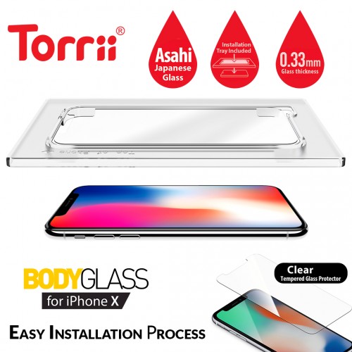 Torri Bodyglass for iPhone X with Fittin...