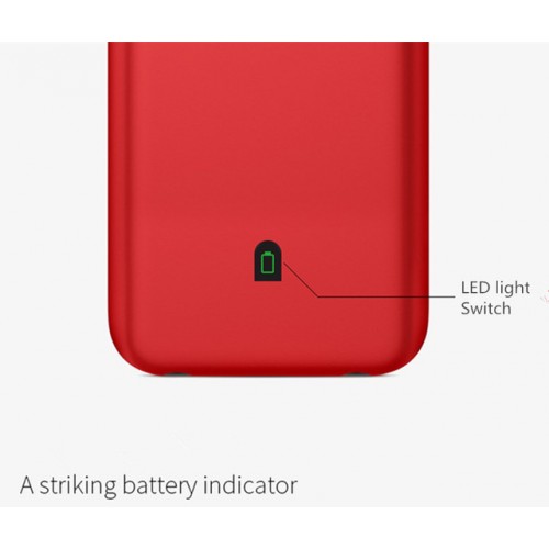 Slim Rechargeable Battery Case 4500mAh  For Apple IPhone 7/8 - red