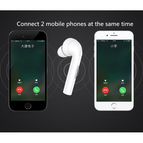 DACOM TWS Bluetooth Earphone With Car Charger - White
